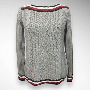 TOMMY HILFIGER Women's‎ Cable Knit Relaxed Fit Sweater X Small | EUC